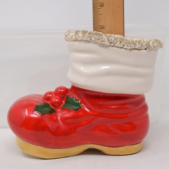VTG Spaghetti Trim Wyatt Dunagan Williams Karoff Santa Christmas Boot Bank Japan - Picture 14 of 15